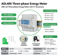 Compteur de puissance et de courant triphasé de précision ADL400-C Classe 0.5 Rail DIN RS485 LCD pour réseaux intelligents Acrel IoT