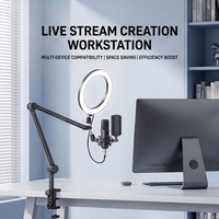Support de caméra de bureau pliable en alliage d'aluminium, bras articulé réglable, support de caméra rotatif à 360° pour photographie et vidéo, 1/4"