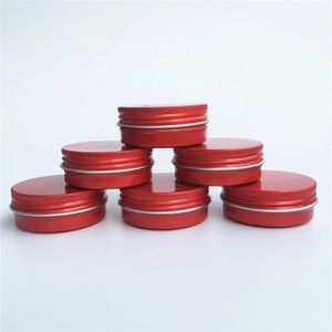 Tarro Redondo de Aluminio <span class=keywords><strong>Rojo</strong></span> de 30 ml con Tapa de Rosca, Envase de Aluminio para Almacenamiento de Crema para Ojos de 1 oz, Caja Redonda de Aluminio - Product Image 1