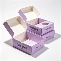 Boîte cadeau personnalisée pour 6 biscuits avec compartiments individuels à fenêtre, boîte d'expédition pour pâtisseries et desserts à emporter avec inserts de séparation