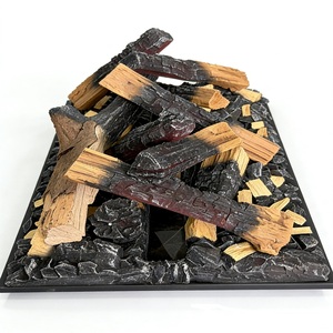 Cheminée décorative moderne en polyrésine artificielle faite à la main, avec support et LED 3D, style bûches de <span class=keywords><strong>bois</strong></span> - Product Image 2