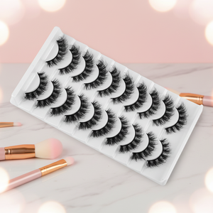 Lot de 10 paires de faux <span class=keywords><strong>cils</strong></span> en coton, effet <span class=keywords><strong>naturel</strong></span>, en vison synthétique, bande complète, <span class=keywords><strong>cils</strong></span> professionnels, faux <span class=keywords><strong>cils</strong></span> naturels - Product Image 2