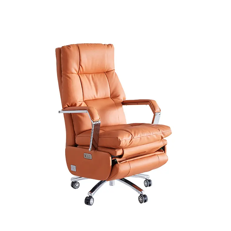 Large Headrest Design office furniture chair Leather Swivel Executive Boss Sleep Office Sofa Chair With Footrest