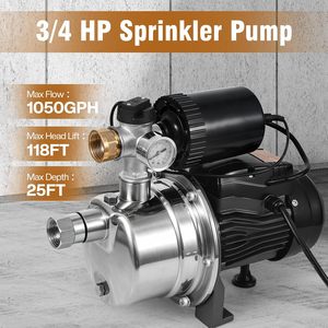 Pompe de surpression d'eau Enkreefi 3/4 HP en acier inoxydable 1050 GPH 110V avec fonction marche/arrêt automatique pour puits peu profond domestique - Product Image 2
