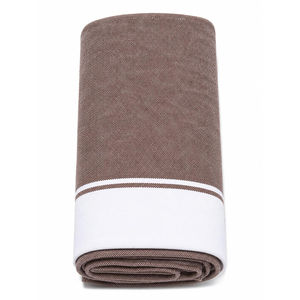 Mocha Brown <b>Bamboo</b> Bath Towel Woven Texture White Border Soft Absorbent Quick Dry Bath <b>Sheet</b> for Spa Hotel Gym Travel - Product Image 1