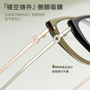 Monture de lunettes Danyang Cat Eye en résine TR anti-lumière bleue unisexe, monture complète S12016 - Product Image 3