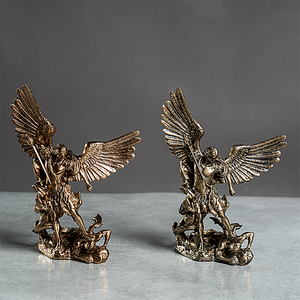 Figura de Resina del Arcángel Miguel, Pequeña Figura Abstracta de Ángel Católico, Estatua Religiosa Personalizada - Product Image 1