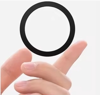Support magnétique ultra-fin en métal pour chargeur sans fil QI, autocollant adhésif pour iPhone, pour sangle de téléphone