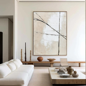 <span class=keywords><strong>Quadro</strong></span> di Lusso per Arredamento Casa, Arte Astratta con Linee e Toni Terrosi, Dipinto a Olio su Tela, Grande Immagine Moderna per <span class=keywords><strong>Soggiorno</strong></span> - Product Image 5