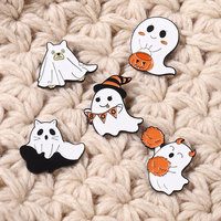 Broche personnalisée professionnelle en métal sur le thème de l'horreur, pour vêtements, chapeaux, épingles de revers souples ou rigides, logo Halloween, thème croix, vente en gros