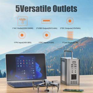 Centrale solaire portable <span class=keywords><strong>300</strong></span> W Batterie LiFePO4 Mini générateur pour camping en plein air <span class=keywords><strong>300</strong></span> Watts avec source de panneau solaire - Product Image 5