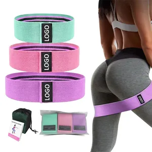 Tissu tissu sport bandes de résistance personnalisé fitness exercice élastique bandes de gymnastique hanche cercle tissu bandes de résistance ensemble