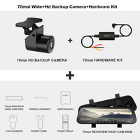 Accessoires intérieurs pour voiture, enregistreur vidéo à double objectif 4G avec écran tactile IPS 9,35 pouces Full HD, capteur G, GPS intégré, WiFi, caméra de rétroviseur