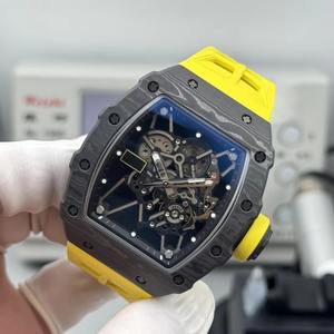 Reloj Deportivo para Hombre RM35-01, Diseño Ligero de Fibra de Carbono, Correa de Goma Amarilla, Mecánico Automático, Esqueletizado, Gran Venta - Product Image 2