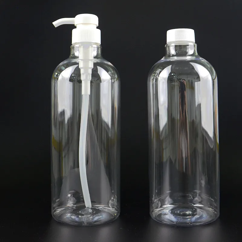 Nuovo design 1000ml 1L bottiglie di shampoo per il lavaggio del corpo con lozione in plastica trasparente
