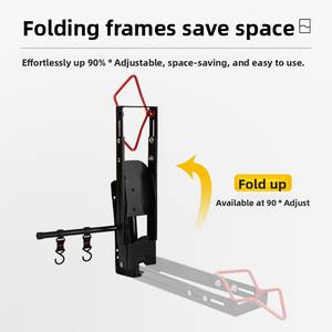 Support de vélo mural pliable en acier réglable avec crochet pivotant, capacité de charge de 35 kg pour le stationnement des vélos de route dans le <span class=keywords><strong>garage</strong></span> - Product Image 6