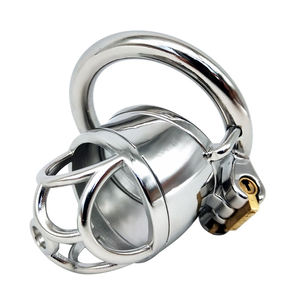 FRRK Sliver BDSM Sex Toys Metal Cages Lock Male Chastity with 3 Sized Penis Ring Cock <span class=keywords><strong>Cage</strong></span> Male Chastity Devices for Boys - Product Image 3