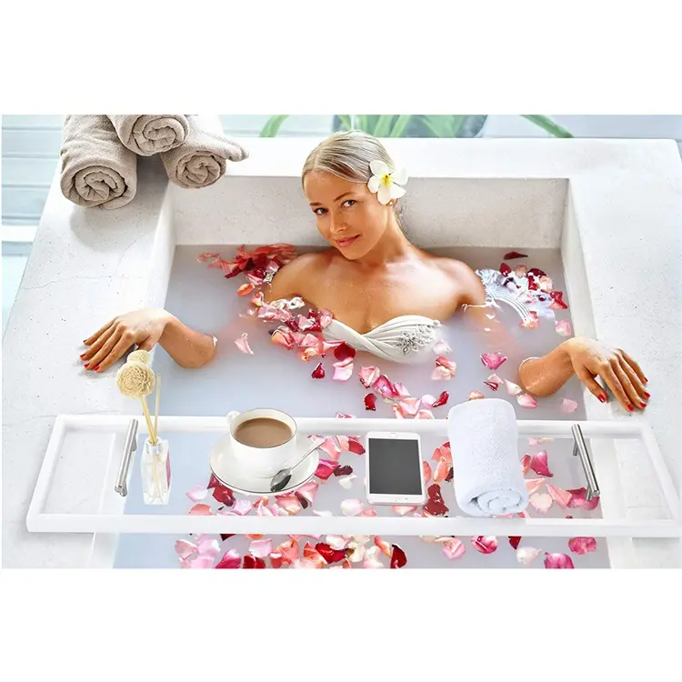 KKR banyo duş küvet masa küvet tepsi Caddy özelleştirilebilir evrensel akrilik otel ev banyo 200 setleri lüks Modern