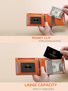 <span class=keywords><strong>Portafoglio</strong></span> <span class=keywords><strong>Verticale</strong></span> Minimalista Sottile da <span class=keywords><strong>Uomo</strong></span> con Fermasoldi ad Alta Elasticità, Capacità Extra Large e Blocco RFID - Idee Regalo Personalizzate - Product Image 5