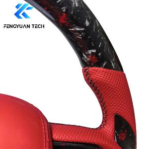 Volant de voiture chauffant en fibre de carbone rouge personnalisé avec LED pour Dodge Charger Challenger SRT 2014-2018 2019 2020 2021 2022 <span class=keywords><strong>2023</strong></span> 2024 - Product Image 6