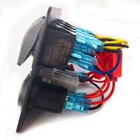 Panneau de commutateur à bascule 4 gang 50 ampères, montage encastré, DC12V 24V, avec prise USB QC3.0, prise allume-cigare pour voitures, camping-cars, camions