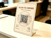 Carte de table NFC personnalisée avec code QR pour commander, menu de restaurant, commande par NFC pour café, bistrot, hôtel