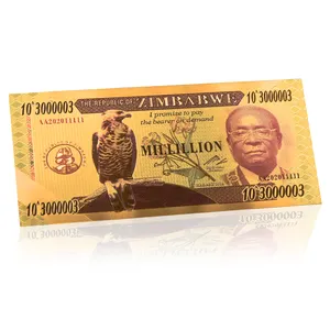 Wholesale Non-currency Collectible Bank Note Bills Paper Banknotes Zimbabwe Paper banknotes 24k Gold Banknote dollars