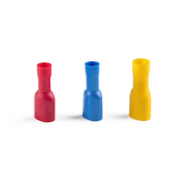 Connecteurs rapides femelles en cuivre, isolés PVC, à fourche étamée, pour câbles électriques, bornes à sertir 0,5-1,5 mm, 600 V