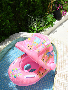 Bouée de bain <span class=keywords><strong>gonflable</strong></span> pour enfants <span class=keywords><strong>avec</strong></span> <span class=keywords><strong>auvent</strong></span> amovible, motif astronaute, pour bébés de 3 à 6 ans, jouet aquatique, protection solaire, double <span class=keywords><strong>chambre</strong></span> à air - Product Image 6