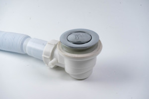 Hydrorelax ABS Stainless Steel <strong>Shower</strong> Tray Waste Drain Kit Pop up Outlet with Flexible Hose Siphon <strong>Trap</strong> 68mm Fast Flow - Product Image 2