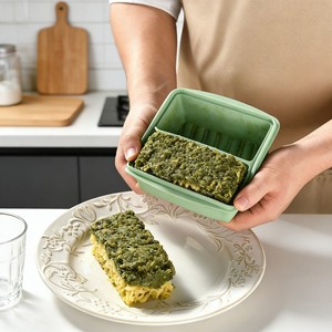 Contenants de stockage alimentaire en silicone avec couvercles, rectangulaires, couleur unie, pour réfrigérateur, boîte à lunch de voyage, moule à pain, gâteau, glaçons - Product Image 2