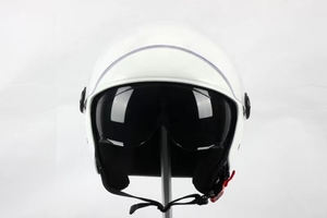 Casque de moto ouvert blanc brillant 3/4 homologué DOT avec visière solaire escamotable et écran transparent pour adulte, idéal pour la conduite urbaine et les croisières - Product Image 6
