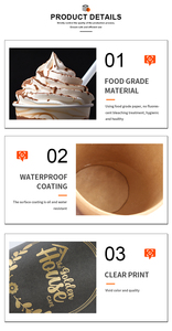 Custom 120ml 200ml Ice Cream <b>Cup</b> Frozen Yogurt Gelato Bowls 3/4/5/8/12/16OZ <b>Disposable</b> Single Wall Paper <b>Cup</b> With Lid and Spoon - Product Image 4