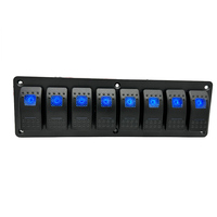 12V/24V 8 Gang interrupteur à bascule panneau étanche marche-arrêt interrupteurs à bascule avec lumière LED bleue pour RV Marine bateau voiture véhicules