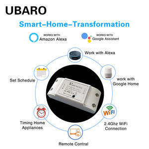 สมาร์ทไวไฟสวิตช์ 10A AC 100-240V 2.4GHz RF433 รีโมทคอนโทรลควบคุมด้วยเสียงแอปควบคุมสากลสำหรับระบบอัตโนมัติในบ้าน - Product Image 2