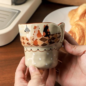 แก้วน้ำลายการ์ตูนแมวน่ารัก 200 มล. สำหรับใส่น้ำ นม กาแฟ เอสเพรสโซ แก้วกาแฟคู่รัก ของที่ระลึก ของขวัญ สำหรับใช้ในออฟฟิศ บ้าน ร้านกาแฟ - Product Image 1