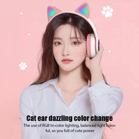 Casque sans fil Jumon Gaming, design animal mignon, haute qualité sonore, éclairage LED RGB, micro intégré pour audiophiles et voyages