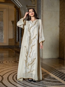 Parfait dames été turc Abaya revers motif de fleurs délicates imprimé robe florale Abaya femmes robe musulmane - Product Image 2