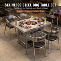 Solution de restauration commerciale moderne : Table conteneur 120x80cm avec 4 chaises rembourrées, durable et écologique pour projets de cafés et bistrots