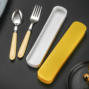 Thép không gỉ di động Bộ đồ ăn cho du lịch, hai-mảnh đặt của đũa, thìa, dĩa, đơn giản và Sáng tạo thiết lập dao kéo - Product Image 3