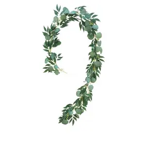 New style 200cm artificial eucalyptus with willow garland for amazon sale