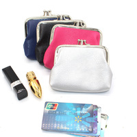 Logo Kustom 4 Inci PU Kantong Koin Dompet Wanita Kunci Ganda Tas Kosmetik Gesper Clutch Dompet Koin Tas Penutupan Snap