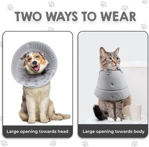 Best 30CM Polyester Print <b>Dog</b> Cone Homemade Soft Cat Recovery Collar for French Bulldog After Surgery - Product Image 4