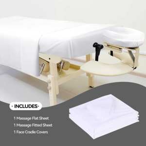 Draps de lit de massage en coton 3 pièces personnalisés en usine spa comprend une couverture de table de massage et un drap-housse de massage - Product Image 4