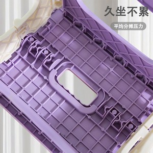 Folding Stool Light Purple Portable Plastic Outdoor Mini Stool Thickened Camping Furniture - Product Image 2
