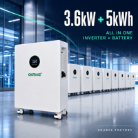 Invertisseur solaire hybride 3,6 kW, stockage d'énergie 5 kWh, batterie lithium LiFePO4 25,6 V, système domestique hors réseau tout-en-un, directement de l'usine