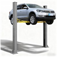 Elektrikli Çift Silindirli Alçak Tavanlı 4 Ton İki Kolon Ağır Hizmet Tipi Hidrolik Araç Lifti Kalınlaştırılmış Çelik Taban Plakası Ev Garajı İçin