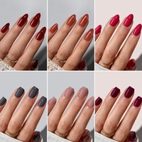 BTARTBOX – Kit de faux ongles de haute qualité, en gros, courts, en gel souple, amande, couleur nude unie, à presser, en vrac