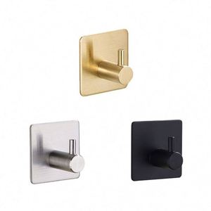 Crochets muraux adhésifs WEKIS pour salle de bain, cuisine moderne, extérieur, en acier inoxydable noir mat, résistants à la rouille, petits - Product Image 1