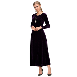 Bella cravatta in vita elegante lussuosa in velluto a manica lunga nera Maxi <span class=keywords><strong>abito</strong></span> da sera nuovo Design - Product Image 4